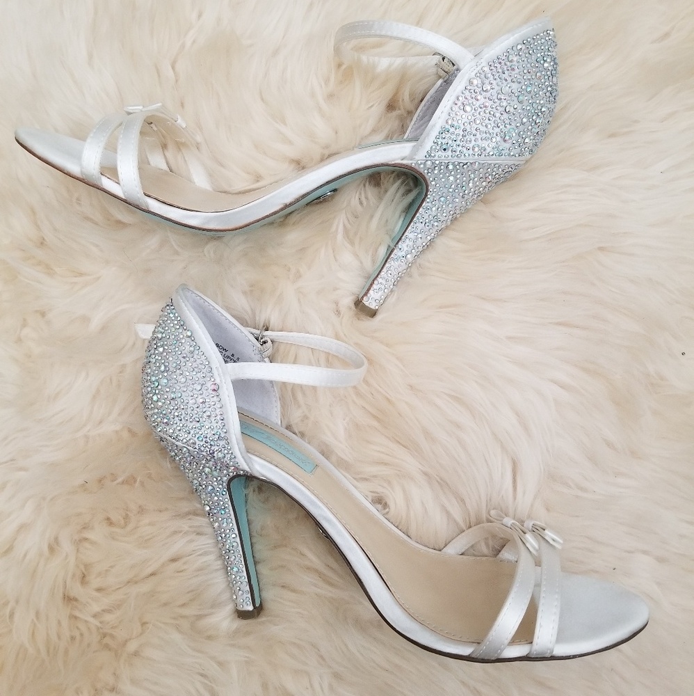 Betsey Johnson Blue Bow Wedding Sandals